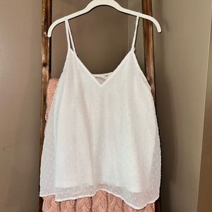 white polka dot tank top